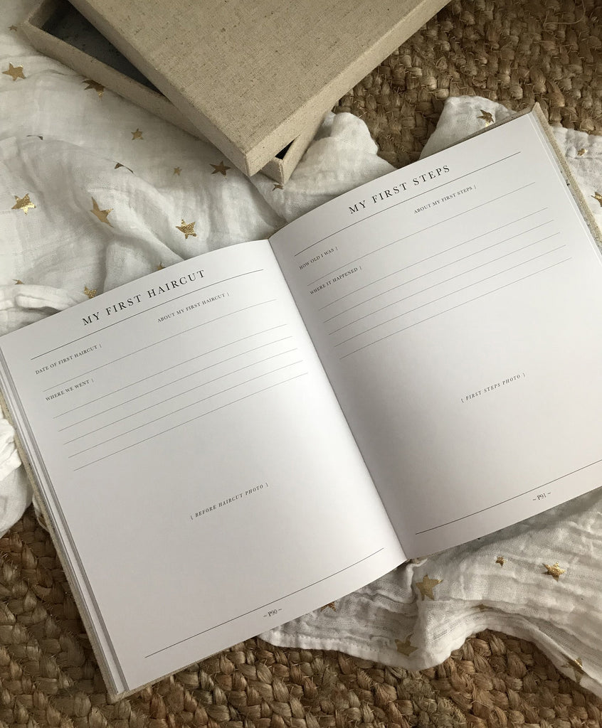 First year baby journal for recording memories and milestones 
