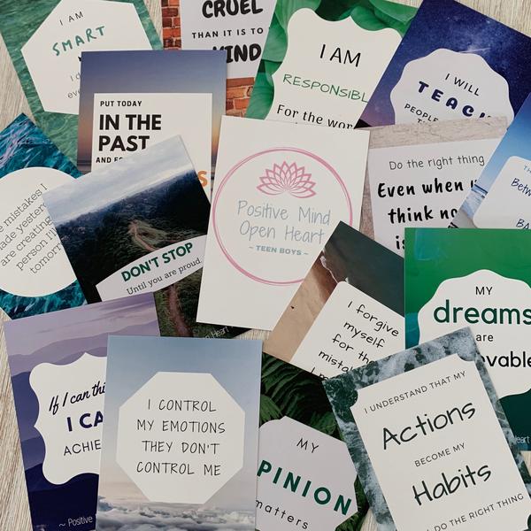 Teen Boys Affirmation cards (12-17 years) - My Memory Books